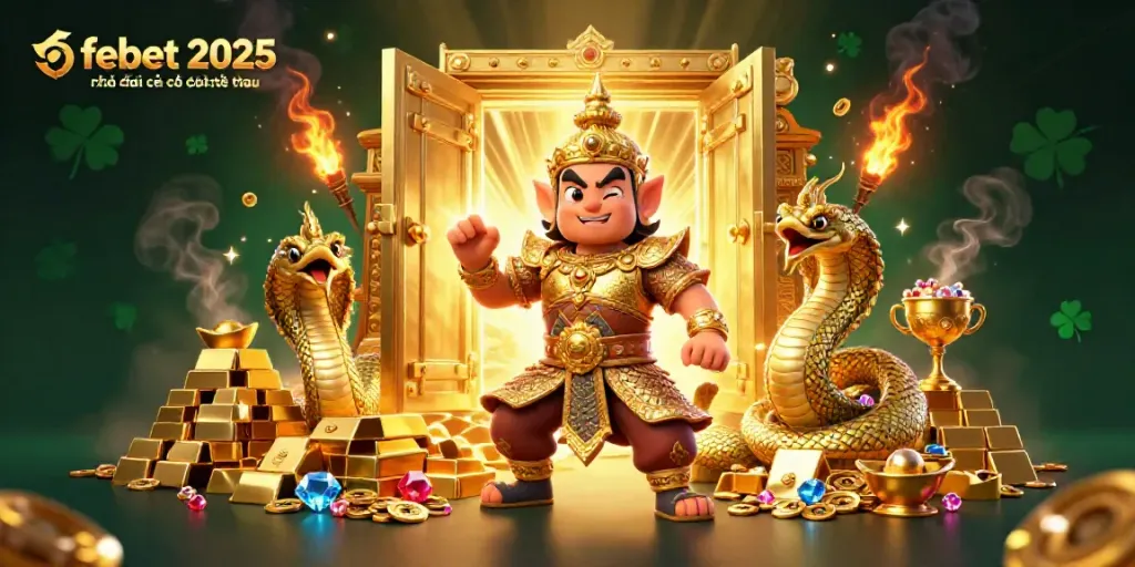Experience the thrill of febet 2025 nhà cái cá cược thể thao with vibrant casino elements and guardian characters.