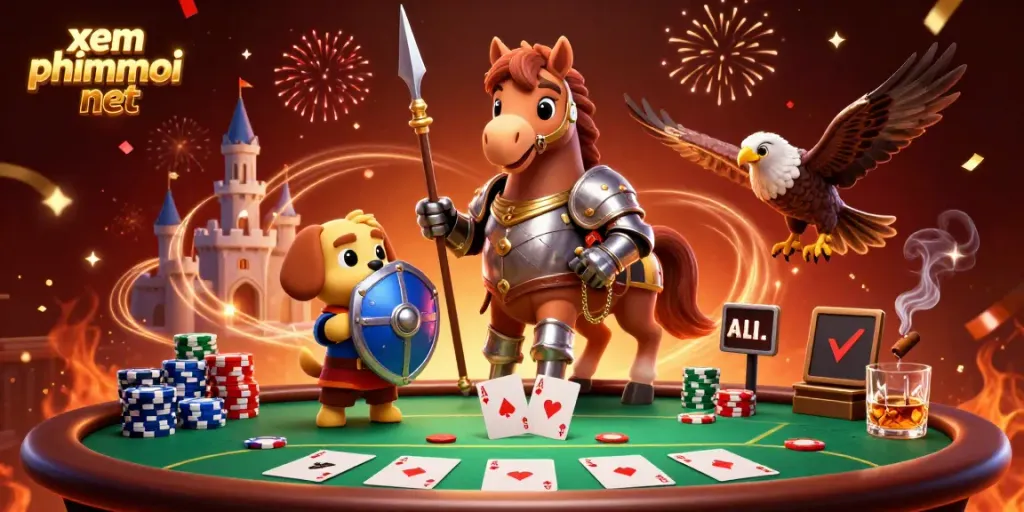Engage with xem phimmoi net for exciting casino-themed action featuring vibrant 3D illustrations of poker.