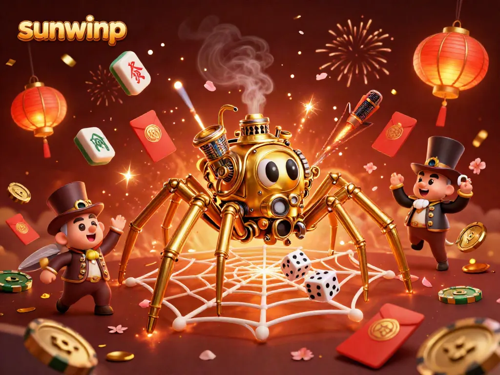 Experience the excitement of sunwinp with a golden spider web of chance and fortune!
