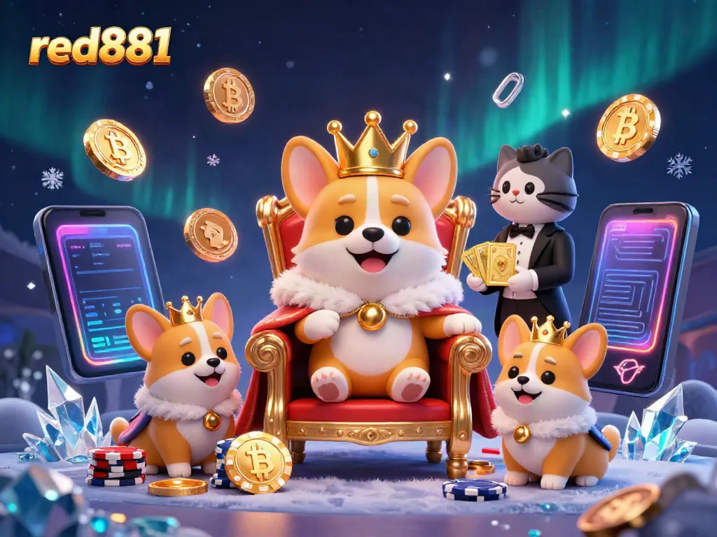 Experience the excitement of red881 with royal characters and casino elements in a vibrant scene.