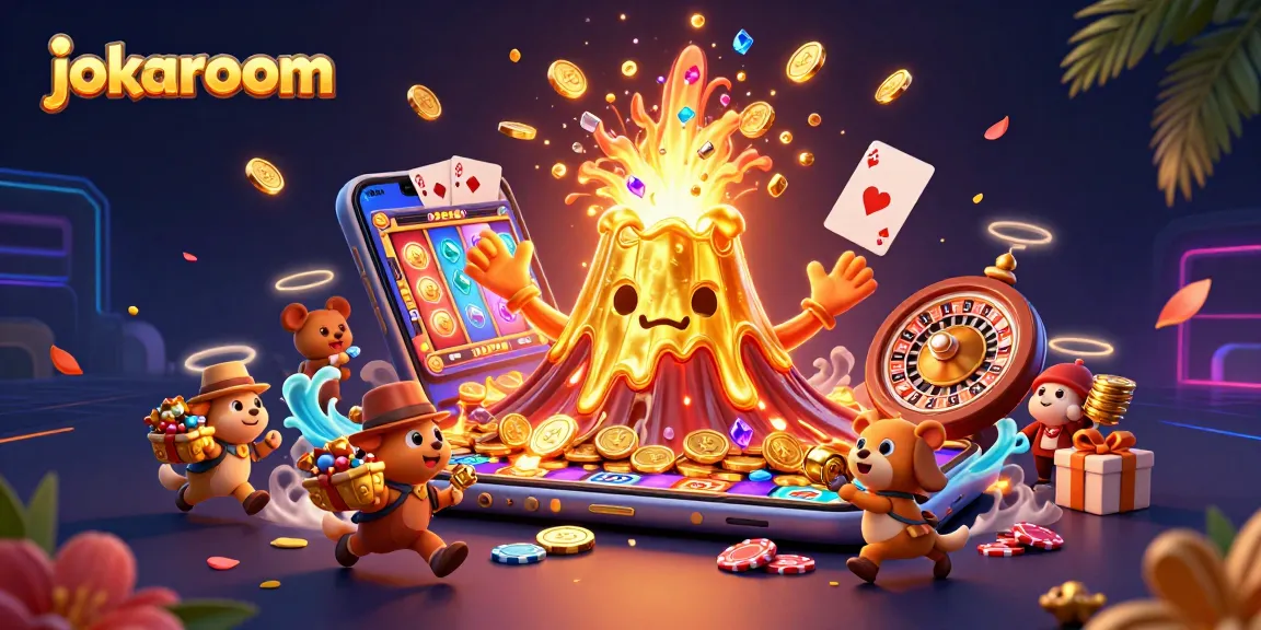 Experience the thrill with jokaroom as a golden volcano erupts coins, gems, and lucky treasures.